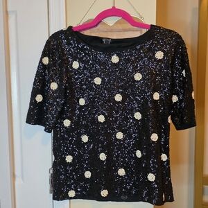 Vintage Sequins Polka Top